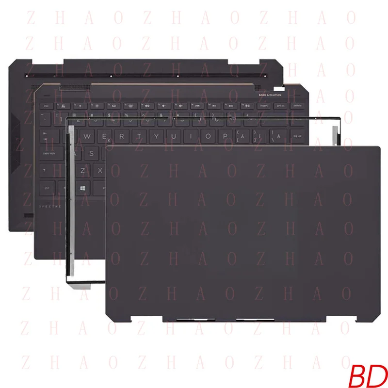 L+ Spectre X360 13-AW TPN-Q225 For HP  LCD Back Cover Palmrest Bottom Case Shell