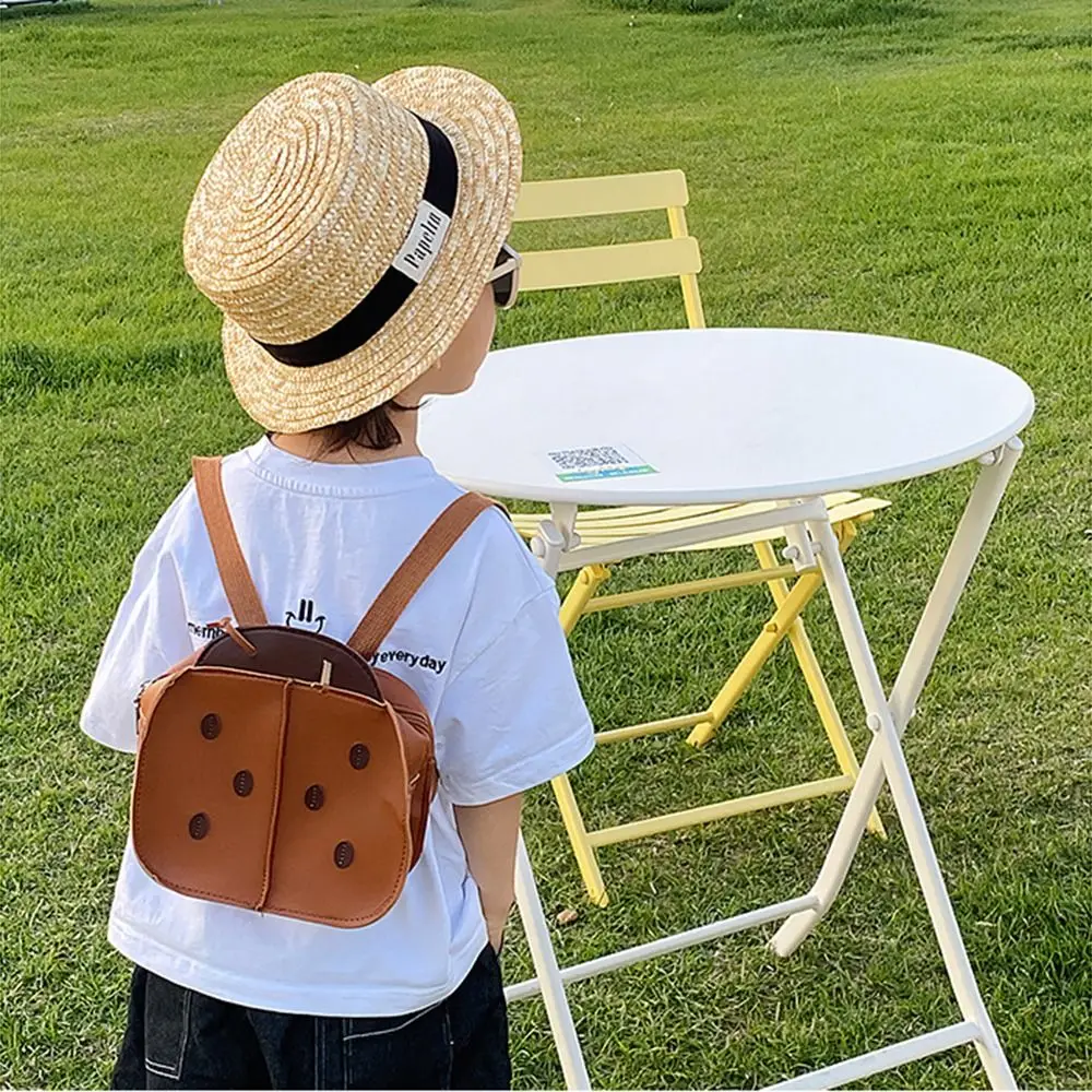 Marienkäfer-Design, Cartoon-Marienkäfer-Rucksack, verstellbare Träger, PU-Leder, Kindergarten-Schultaschen, wasserdicht, verschleißfest