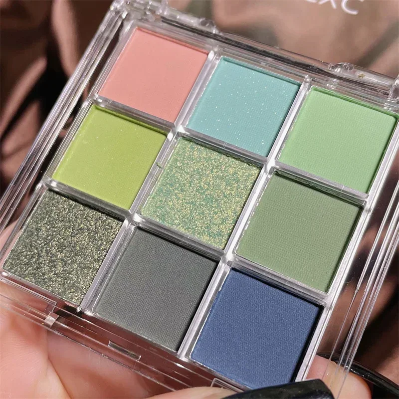 9-farbige Schokoladen-Lidschatten-Palette, matt, perlglänzend, Glitzer, Erdfarben, Lidschatten-Palette, glänzende Pailletten-Augenpigmente, dauerhaftes Make-up – Detail 16