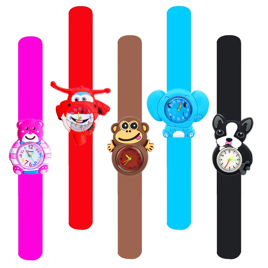 Cute Baby Watch Cartoon 3D Animals Boys Girls Kids Students Clock Birthday Party Christmas Gift Children Study Time Slap Watches