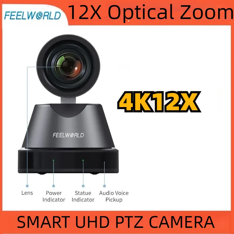 

FEELWORLD 4K12X 4K PTZ Camera 12X Optical Zoom AI Tracking HDMI USB IP Remote Control