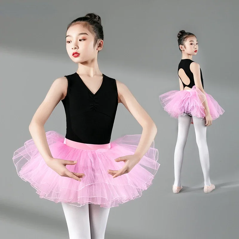 

Swan Lake Ballet Costumes Dancewear Training Dress Girls Ballet Tutu Dress Kids Gymnastics Tulle Skirted Leotards Children Dance