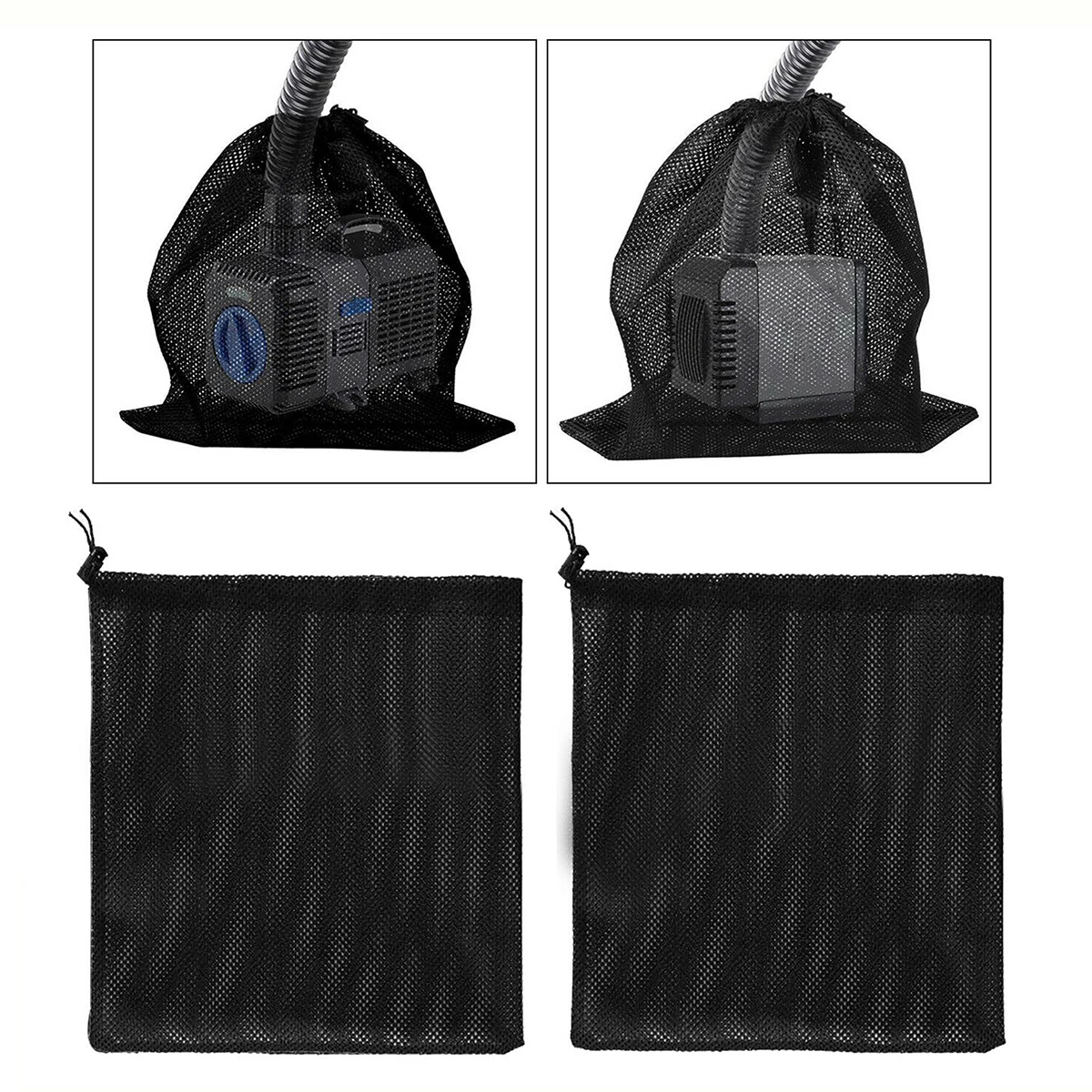 Water Pump Filter Mesh Bag Anti-clog Barrier Protector with Drawstring Reusable Filter Pond Biological leaf Rubbish