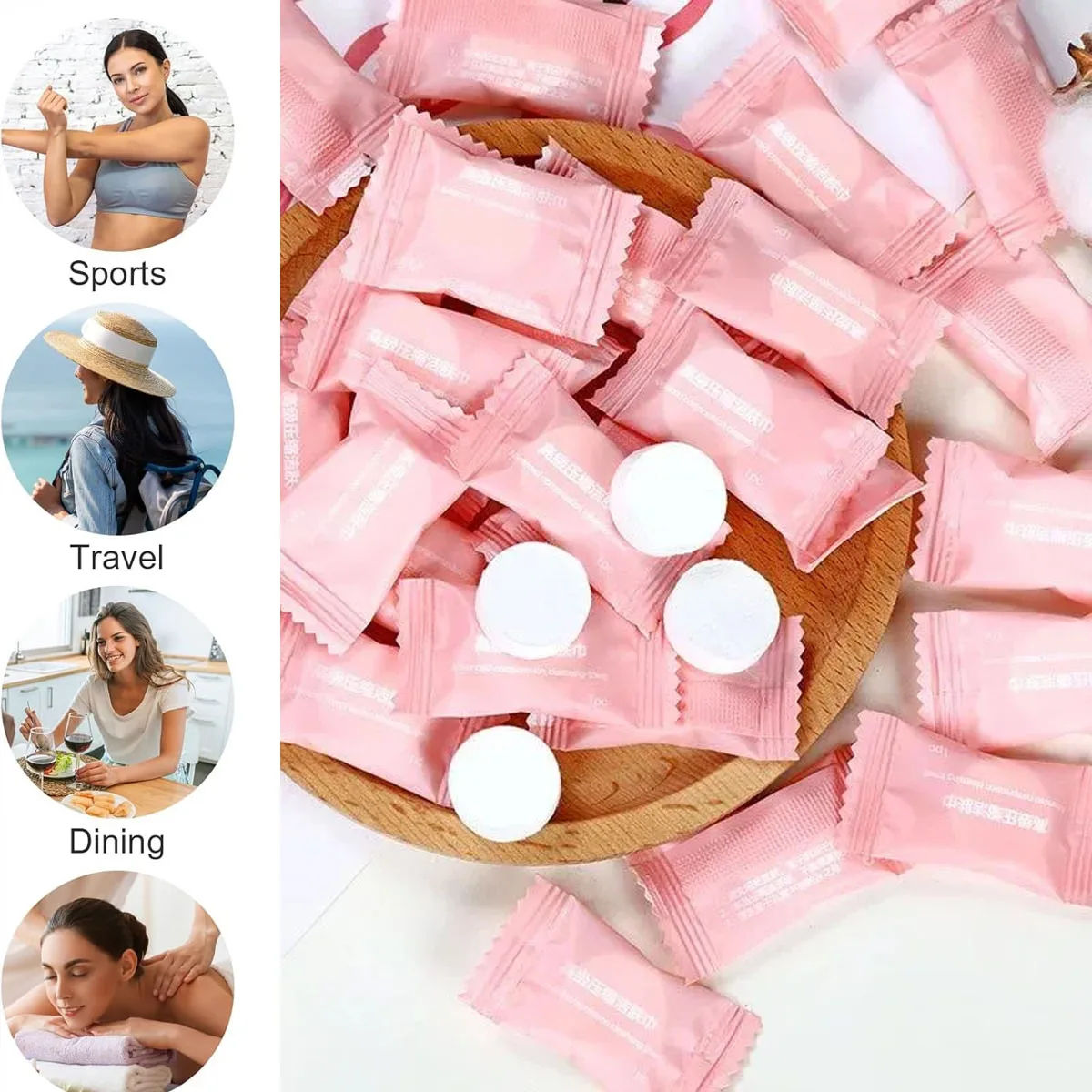 

Disposable Compressed Towel Convenient Travel Face Towel Moisturizing Chemical Harmless Essential For Travel Camping Skincare