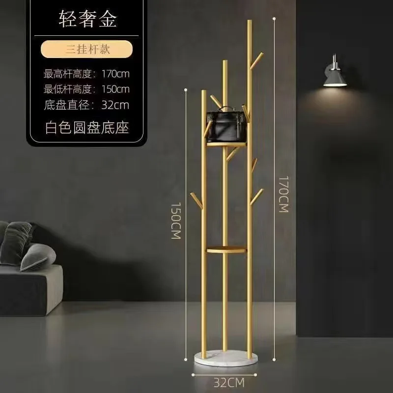 Floor Standing Coat Rack for Home Use Multi-Bar Garment Stand with Sturdy Base and Luxury Design