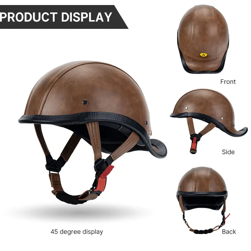 Casco de motocicleta Retro Para hombres y mujeres, medio casco, Harley Scoop, batería eléctrica mejorada, sombreros de seguridad