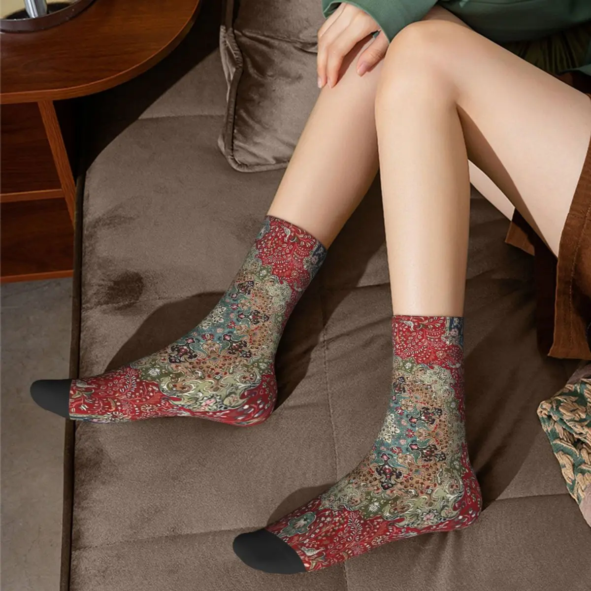 Vintage Antique Persian Carpet Print Canvas Print Socks Male Mens Women Autumn Stockings Harajuku