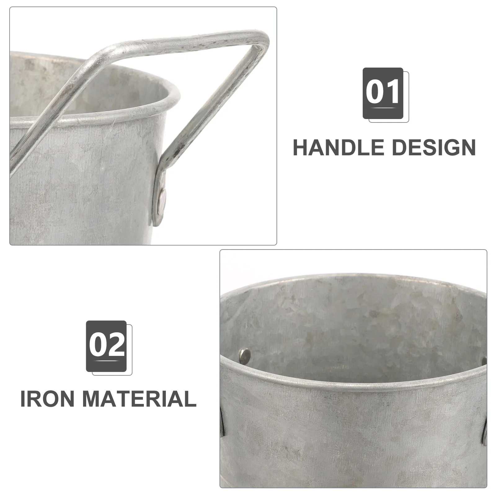 

Retro Iron Flower Bucket Design Smooth Surface Home Desktop Flowerpot Flower Arrangement Vase Iron Plant Bucket