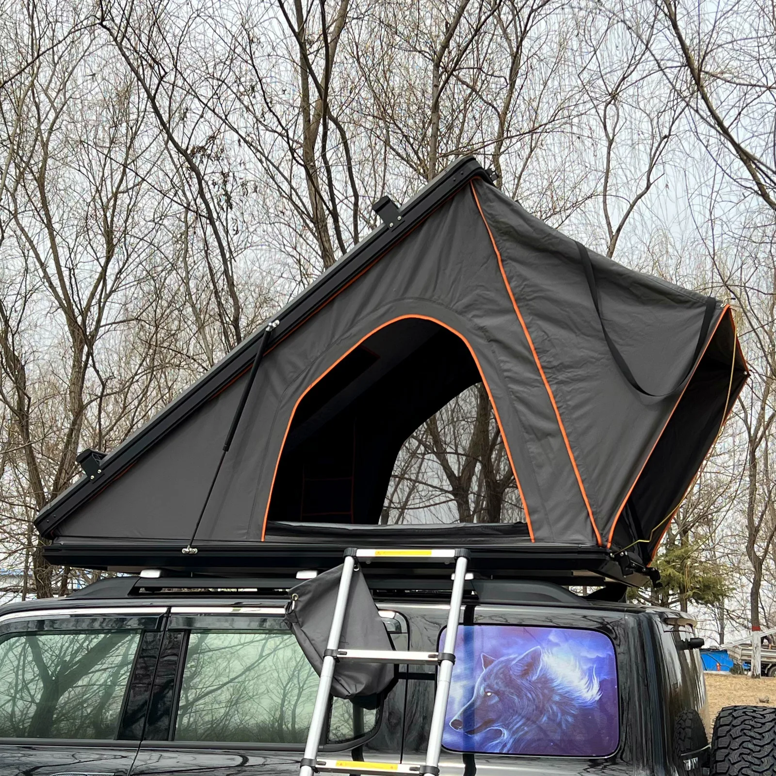 Roof tent SUV self driving tour full automatic camping without building quick opening diagonal bracing type