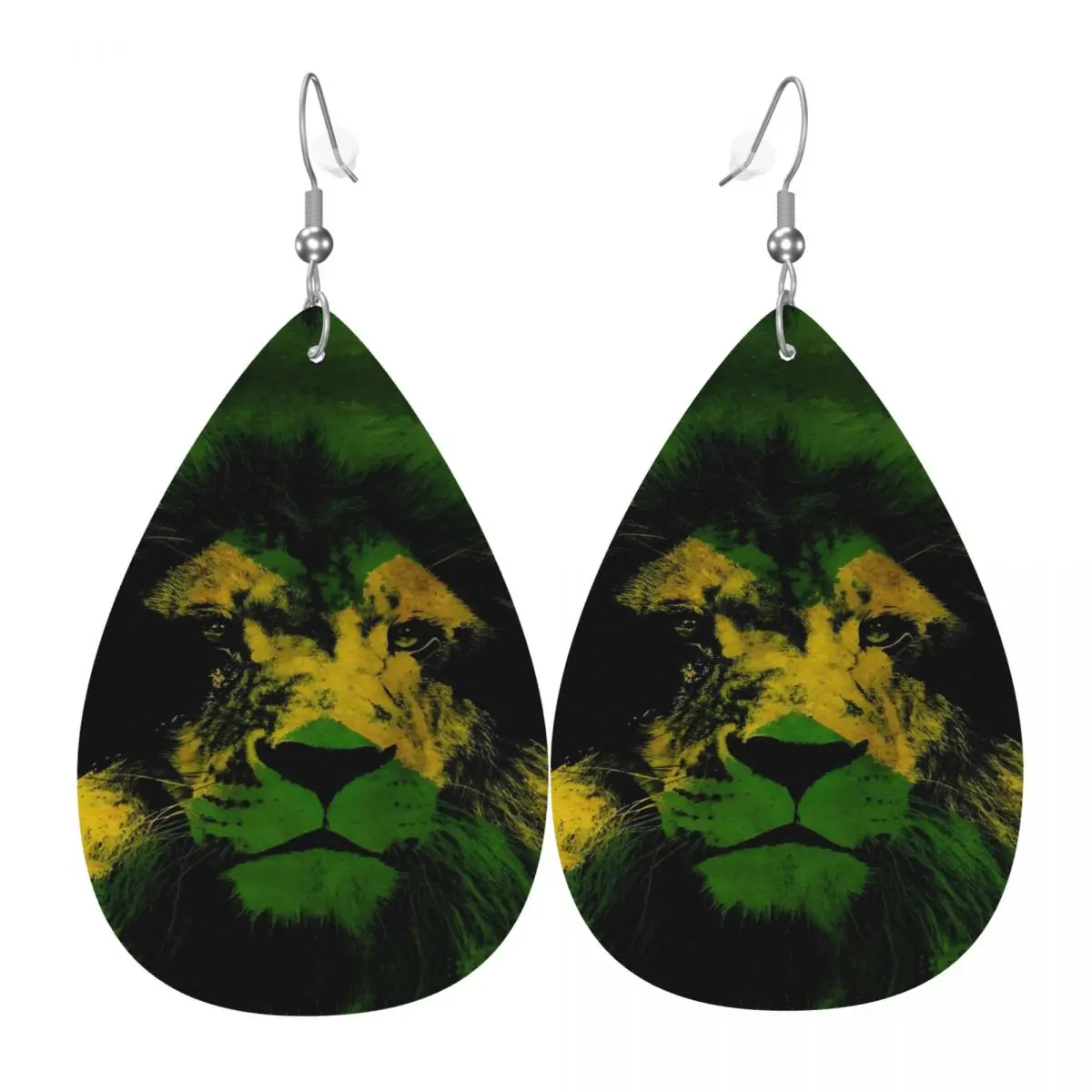 

Custom Jamaican Flag Dangle Drop Earrings Leather Earrings for Women Fashion For Valentine's Day