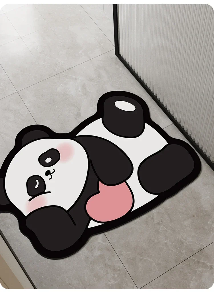 Toilet floor mat Household soft diatom mud Bathroom absorbent quick-drying mat Toilet door mat Non-slip panda carpet