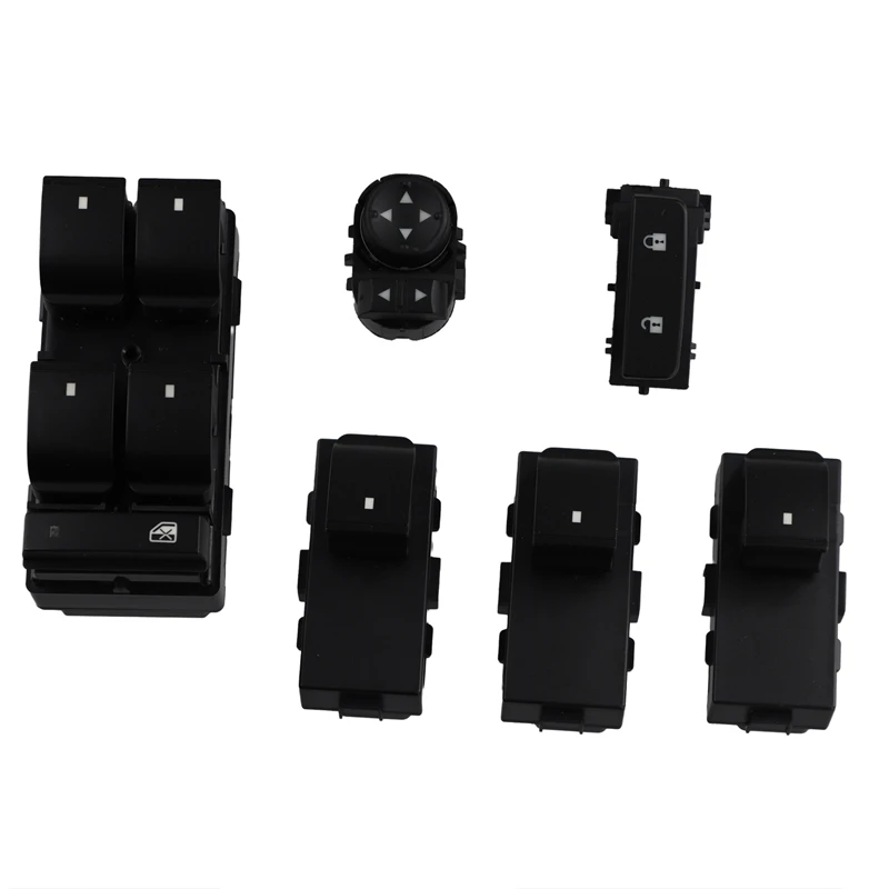 

6Pcs/Set Front Left Right Power Window Lifter Button Door Lock Mirror Control Switch For Chevy Silverado GMC Sierra