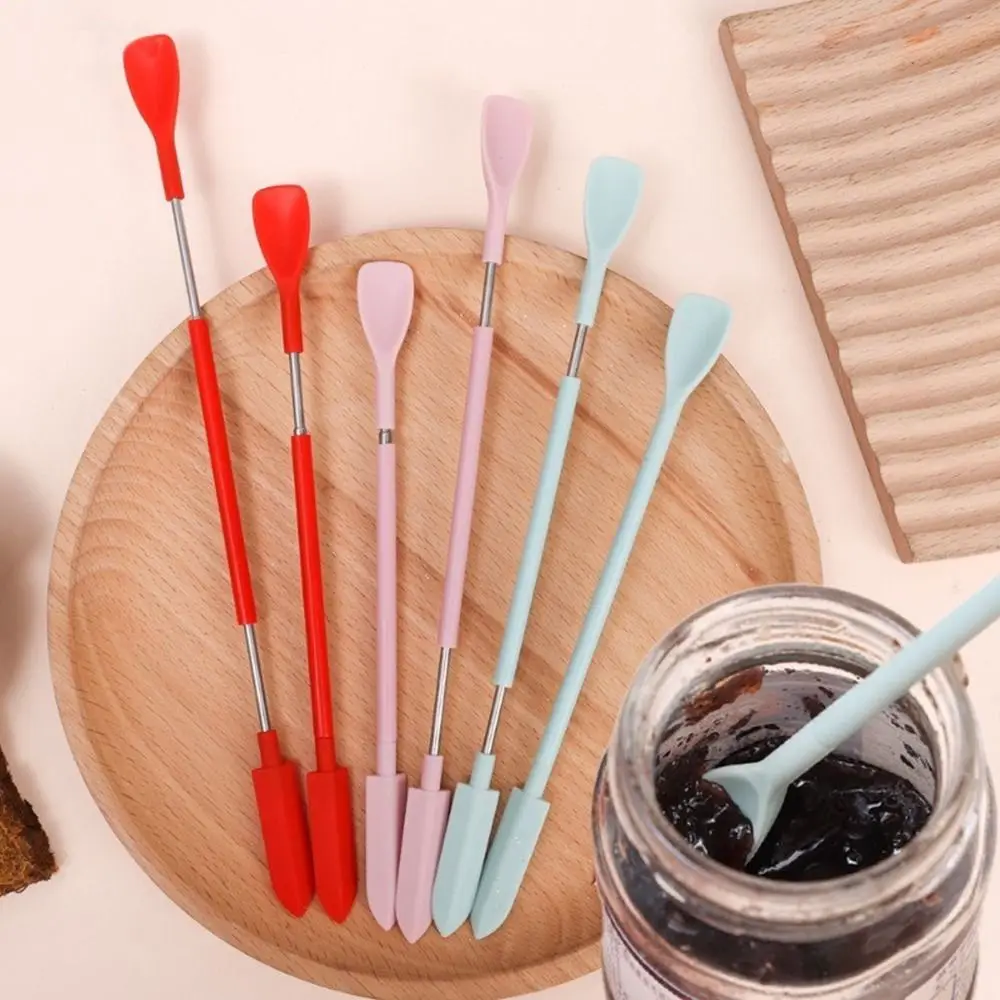 Beauty Tools Silicone Double-Headed Scraper Spoon Lengthened Reusable Cosmetics Spoon Kitchen Supplies Deep Bottle Scraper