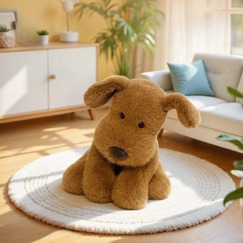 

Lovely Pet Golden Retriever Plush Toys Cozy Fluffy Sitting Pose Puppy Doll Lively Warm Kids Hugging Companion Nice Gift