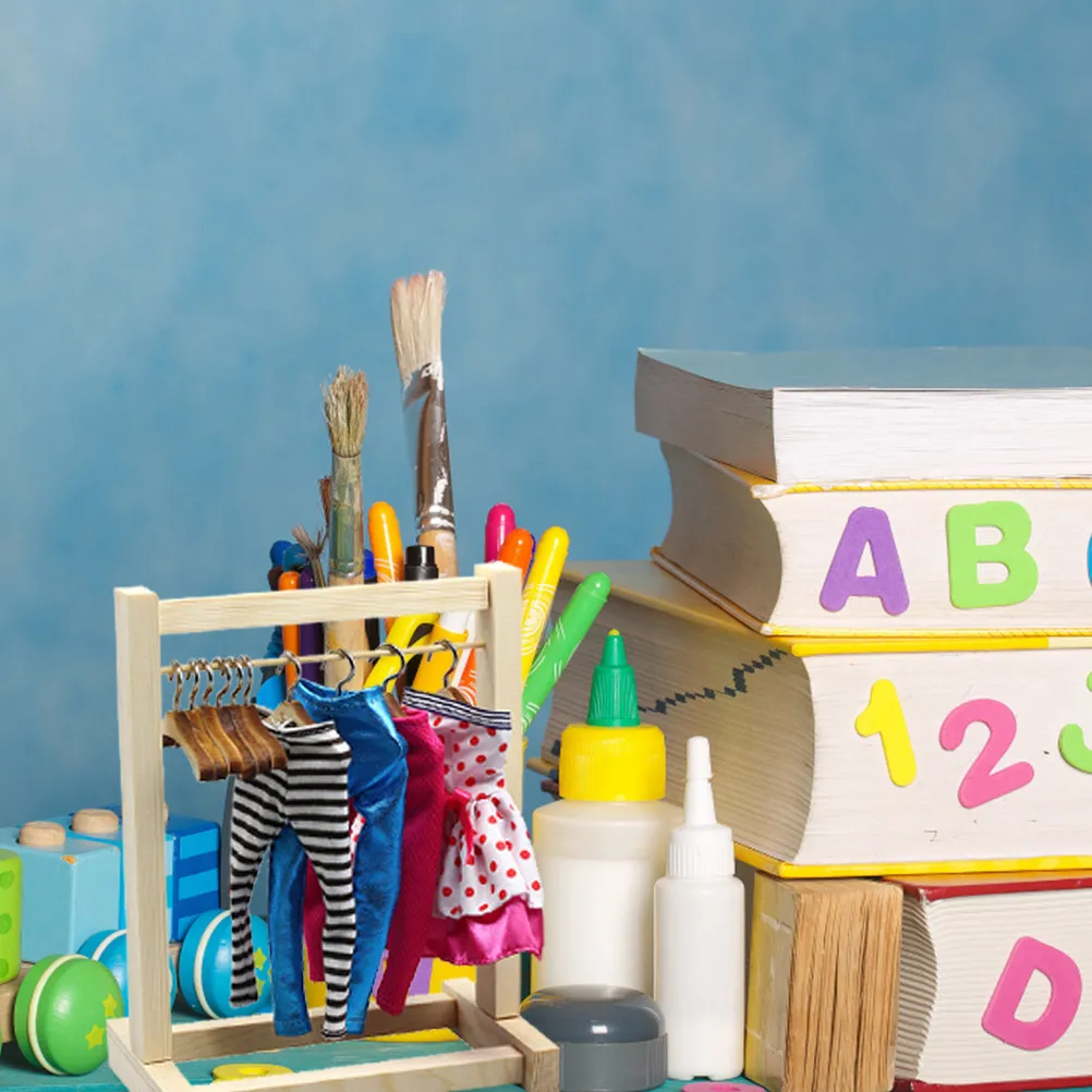 

12Pcs Mini Wooden Dollhouse Clothes Rack Hangers for Miniature Wardrobe Organization Neat Stylish Long-Lasting Dollhouse