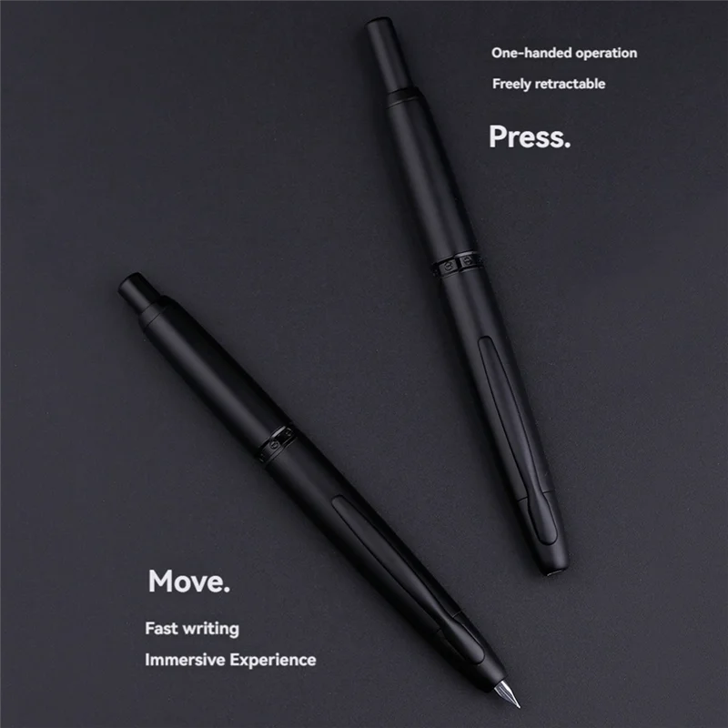 L53A-Press قلم حبر قابل للسحب قلم حبر معدني غير لامع ممارسة الكتابة قلم حبر