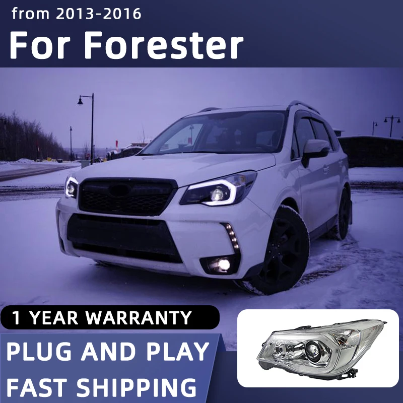 

Car Styling Headlights for Subaru Forester LED Headlight 2013-2016 LED C-Shape Head Lamp DRL Signal Projector Lens Automotive