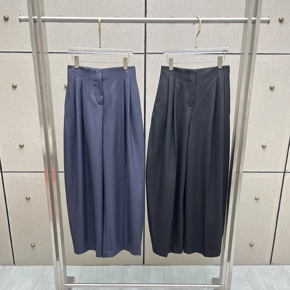 Women High Waist Pleated Pants Loose Wide Leg Trousers Draped Suit Pants Elegant Office Business Casual Bottoms For Ladies