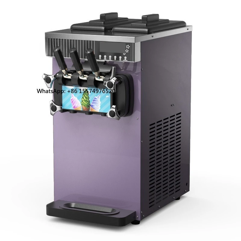 2026 - Electric Three-Flavor Countertop Ice Cream Maker, Yogurt Smoothie Ice Cream Mixer, Stainless Steel Structure
