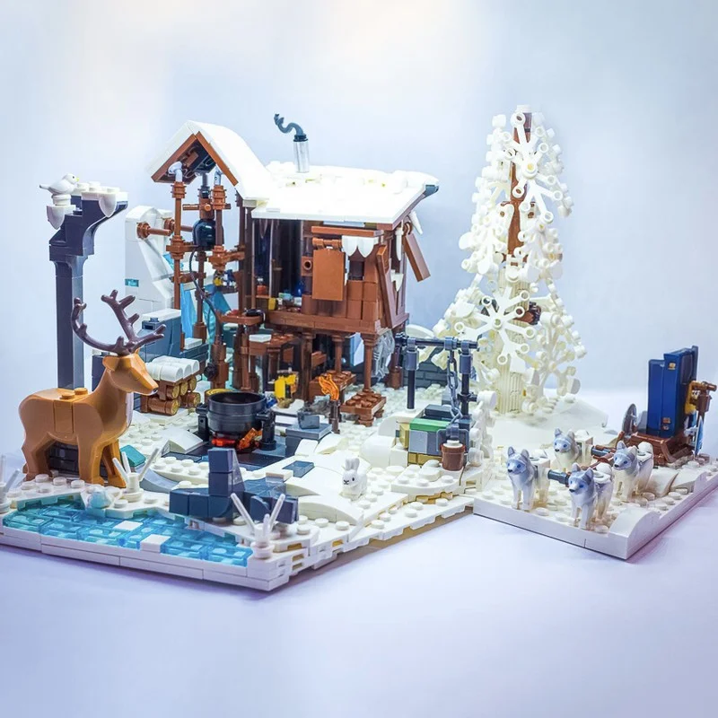 977 قطعة MOC الشتاء المخفر CMF سنو جارديان نموذج اللبنات البناء هدية الكريسماس لتقوم بها بنفسك اللعب فكرة التعليم عيد ميلاد #2