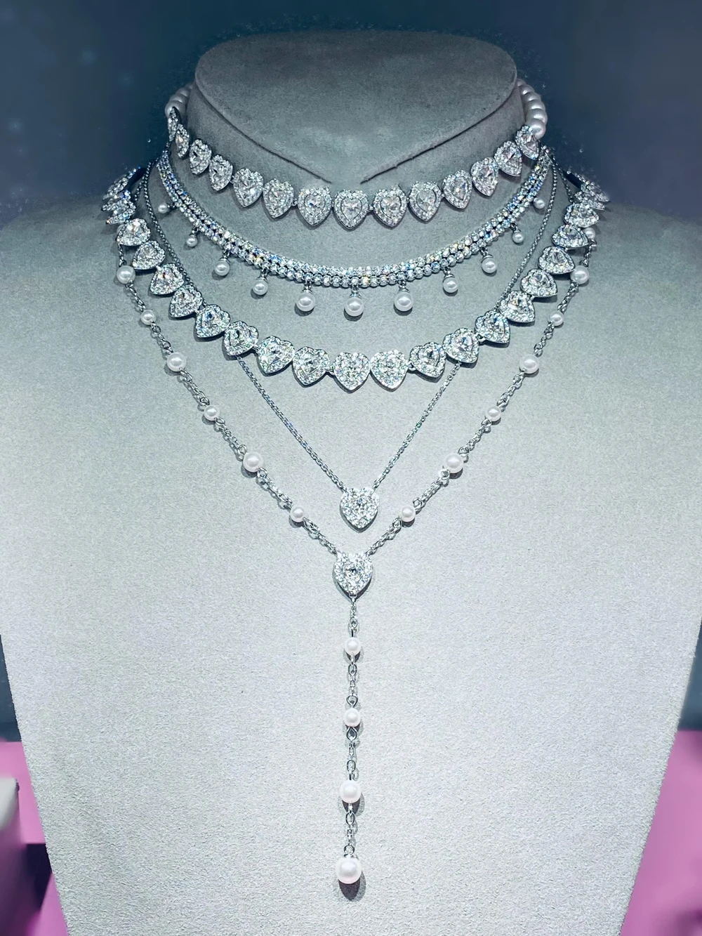 Collar con Forma de Corazón de Ariana Ande, Aretes de Perlas y Crists, Pulsera, Regalo de Amor para Enamos, Joyería de...