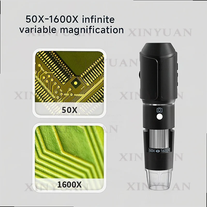 WiFi Digital Microscope 50-1600X 1080P HD USB-C for iPhone Android PC