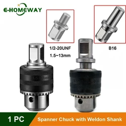 1.5-13mm Capacity Drill Chuck Adapter Quick Change Converter with 3/4″ Weldon Shank, 1/2-20UNF / B16 Mount Impact Driver Bits