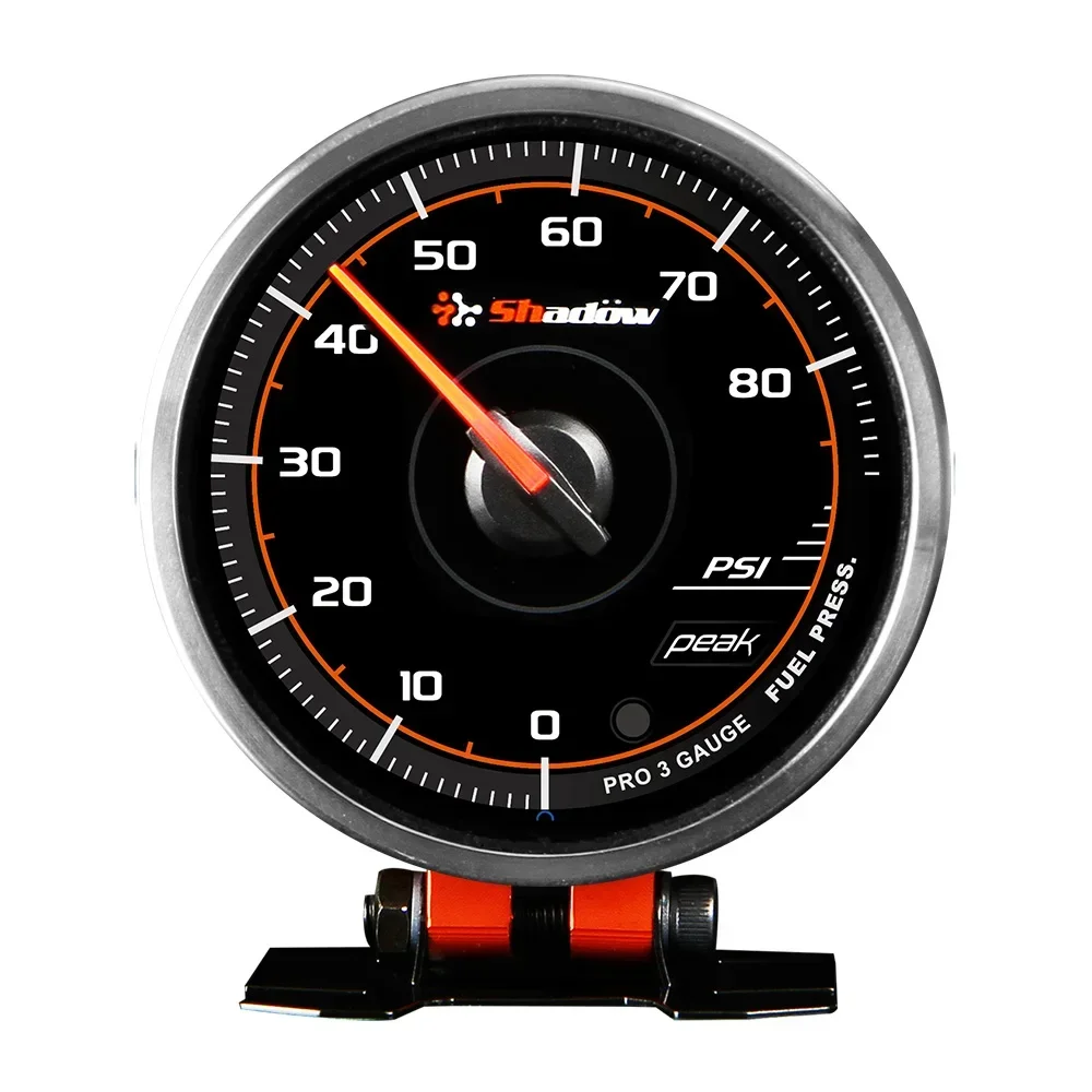 Precise And Reliable Shadow Car Pressure Fuel Gauge 2inch 52mm And Smoked Black Face In PSI Include Fuel Pressure Sensor