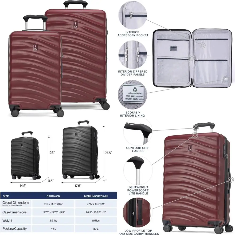 

Расширяемый набор чемоданов из двух частей с твердой поверхностью и 8 вращающимися колесами, легкий, замок TSA, цвет кабеля, идеально подходит для путешествий