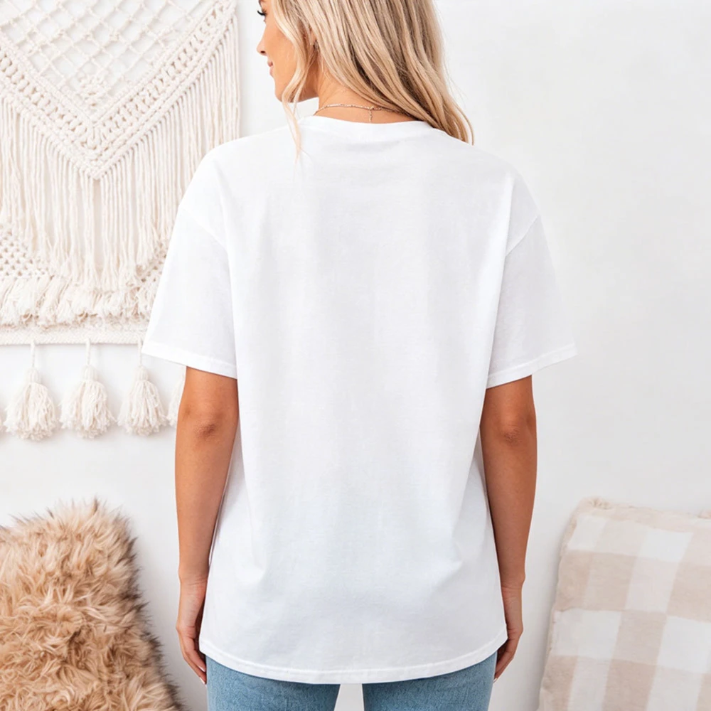 In October We Wear Pink Disco Football T Shirt Women Pink Ribbon Breast Cancer Awareness Graphic Tee Loose Casual Clothes