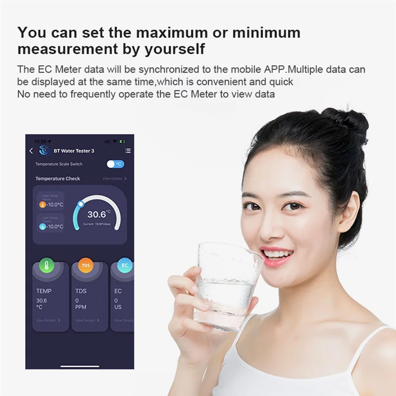 A41Z-Green Water Quality Tester Digital EC TDS SALT SG TEMP  Bluetooth APP Control For Drinking Laboratory Aquarium