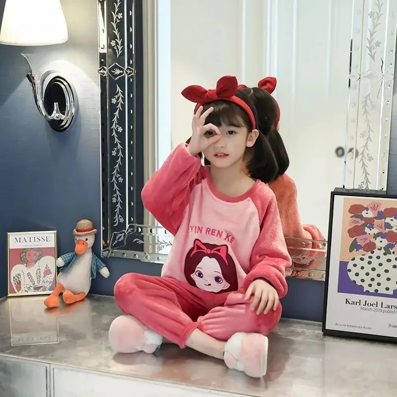 

2025 Girls Pajama Set, Flannel Loungewear for Big Kids & Teens Cozy Winter Sleepwear
