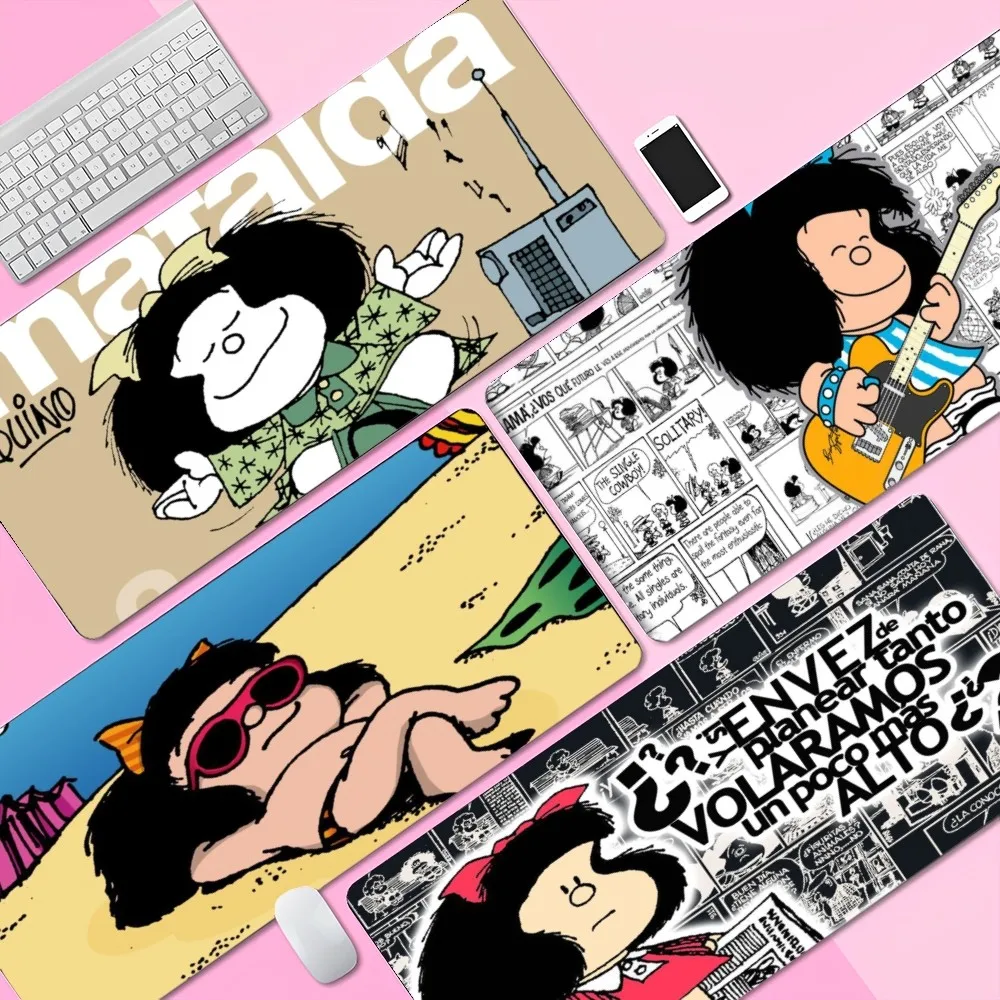 Cartoon Mafalda großes XXL verdicktes Mauspad, übergroße Gaming-Tastatur, Notebook-Tischmatte