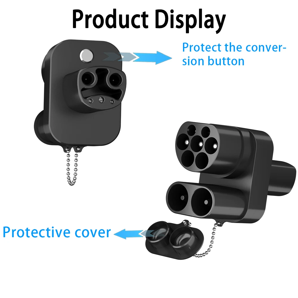 محول التيار المتناوب + تيار مستمر CCS2 إلى تسلا 250KW 250A CCS كومبو 2 ومحول Type2 إلى شاحن NACS لمحول موصل تسلا موديل 3/Y/S/X