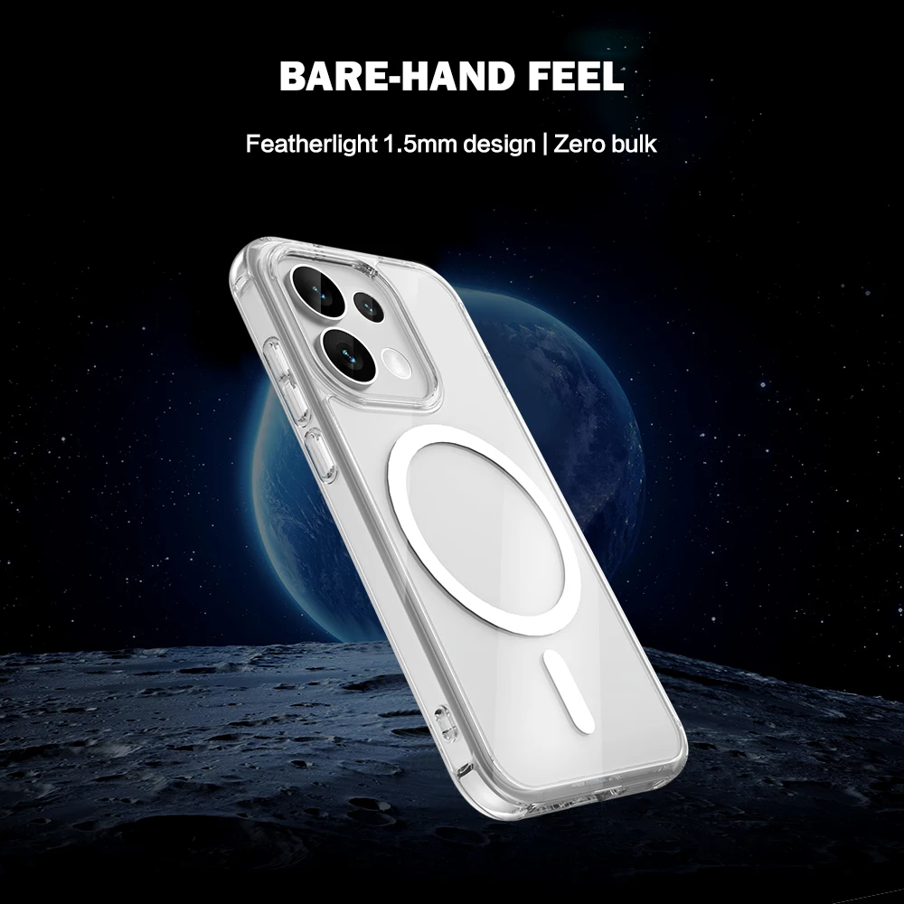 Für Oppo Reno 16 Pro Hülle Magnetische Hartcover TPU+PC Transparente Anti-Sturz-Handyhülle Für Oppo Reno 16 – Detail 9