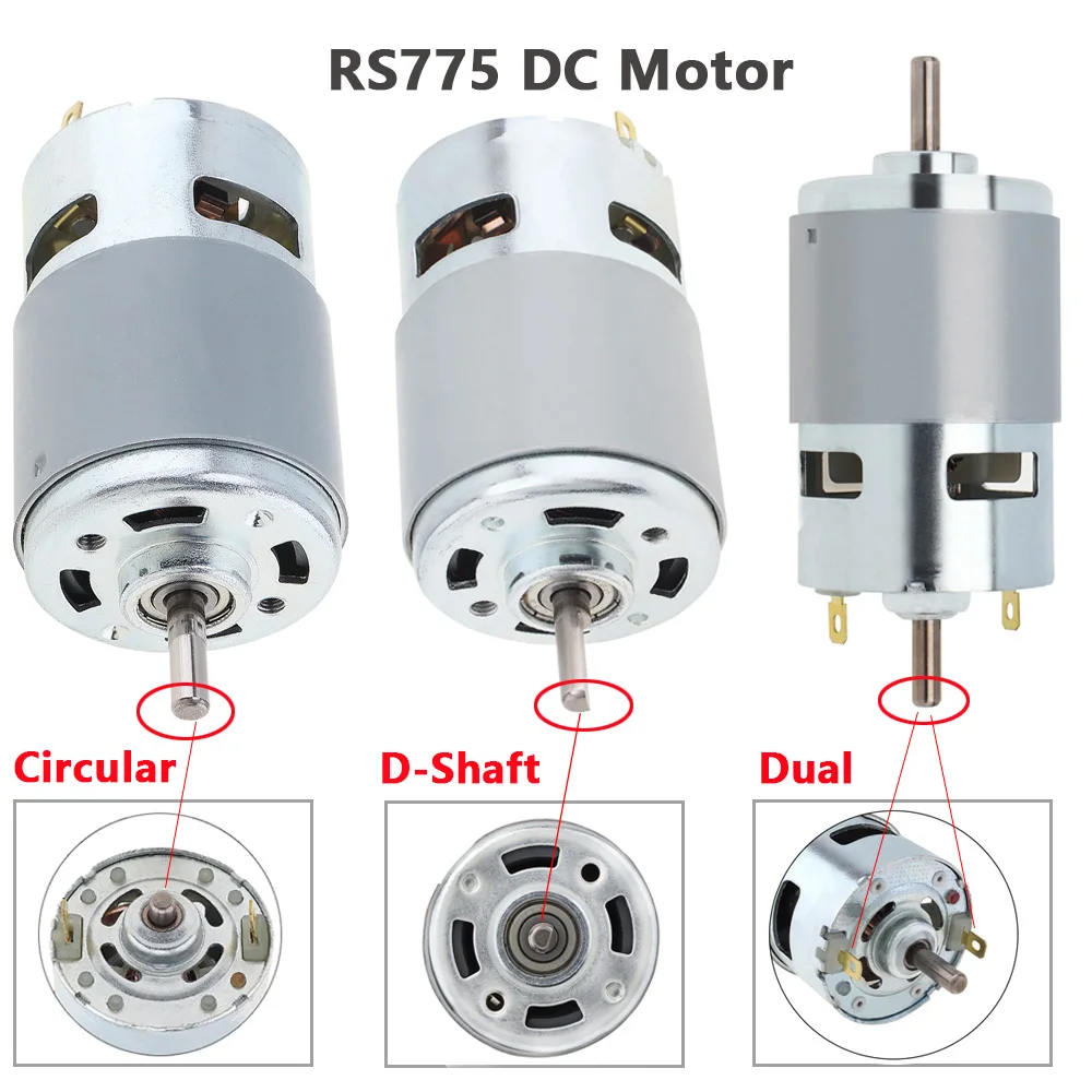 775 DC-motor 80W – Kogellager, 12V/24V, 10.000/20.000 RPM, D-as, Geluidsarm, Voor Automatisering En Modellenbouw