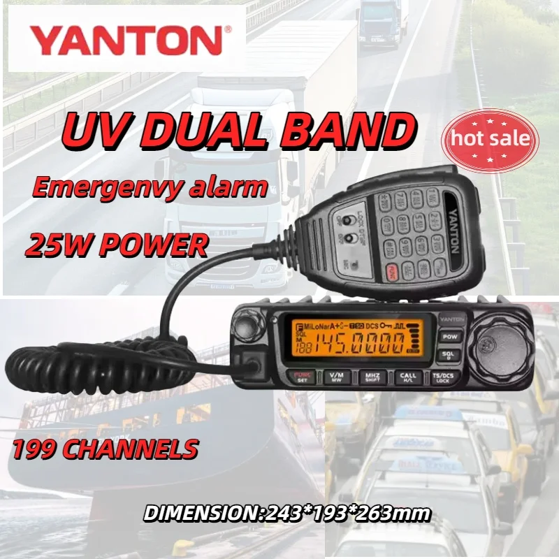 

Mobile Ham Radio Station UV Dual Band Car Walkie Talkie 25W Long Range Vehicle-mounted Intercom