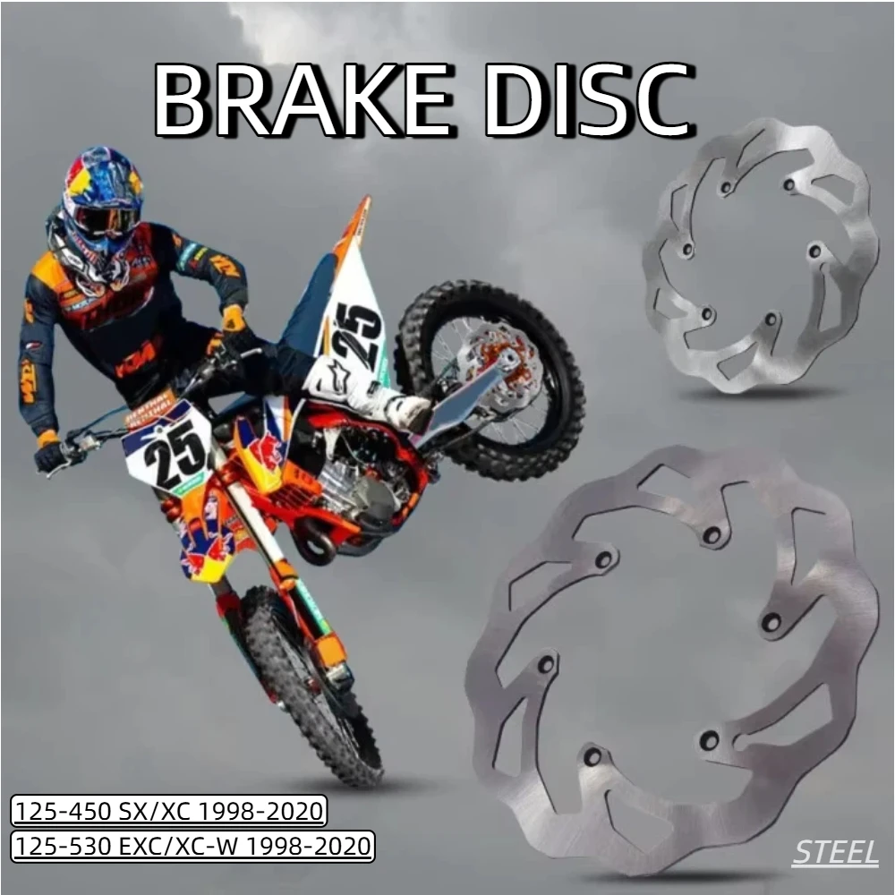 Motorcycle Front & Rear Brake Disc Rotor Set For KTM SX XC 125 150 250 350 450 EXC XCW 125 150 250 350 450 530 1998-2020 Steel