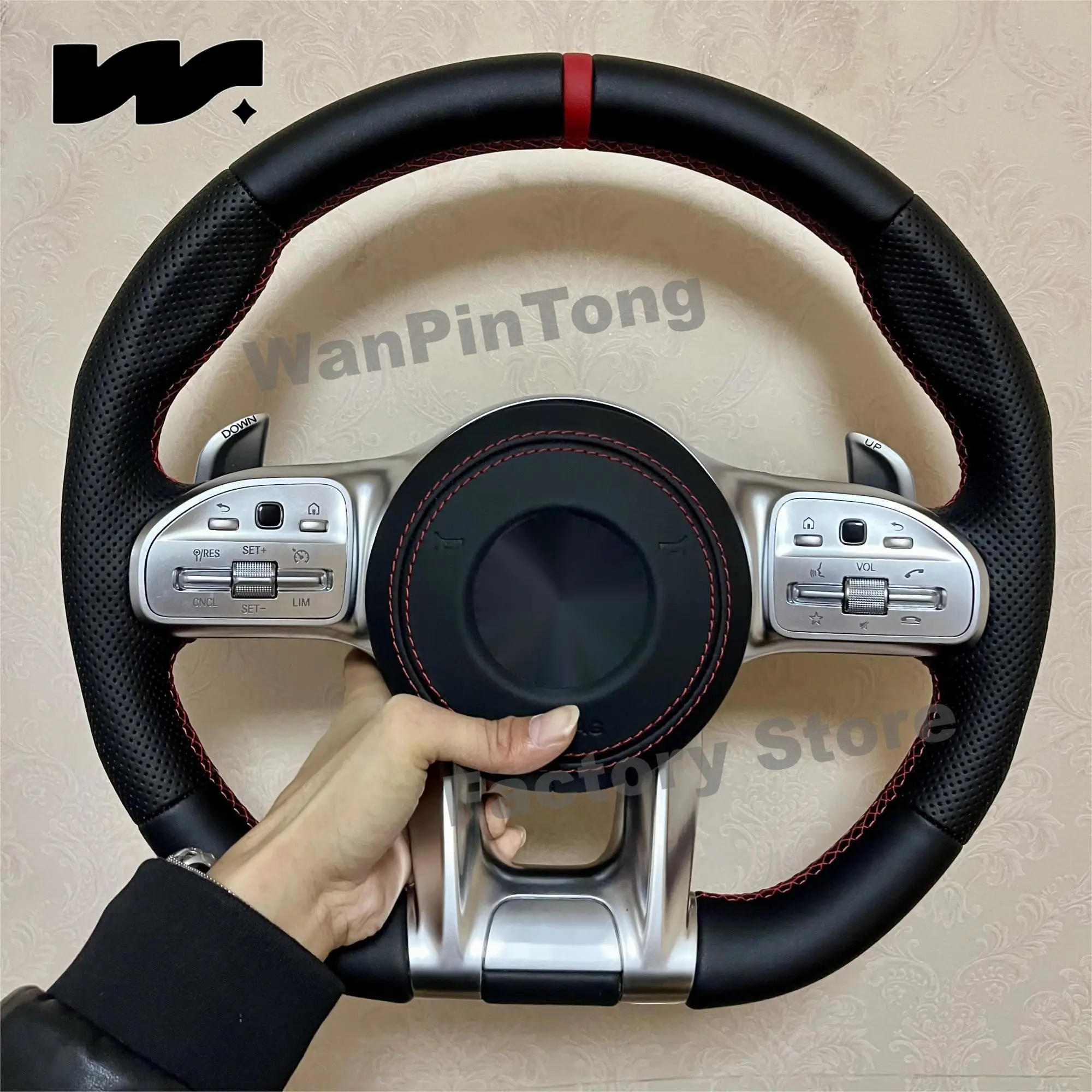 

For AMG Steering Wheel for Mercedes-Benz A/B/C/E/S Class GRA GLB GLC GLE GLS 05-24 Universal steering wheel for all models