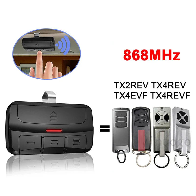 TX4EVF TX2REV TX4REV TX4REVF 868MHz Remote Control Garage Door Opener Garage Gate Control Hand Transmitter Key Fob