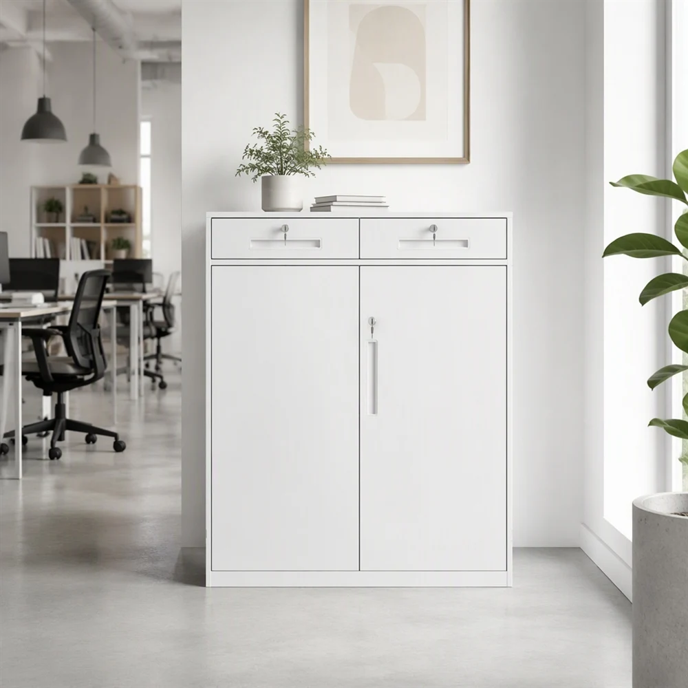 Durable Metal Office File Archive Cabinet Sliding Steel Bookcase Storage Cupboard With Security Lock For
