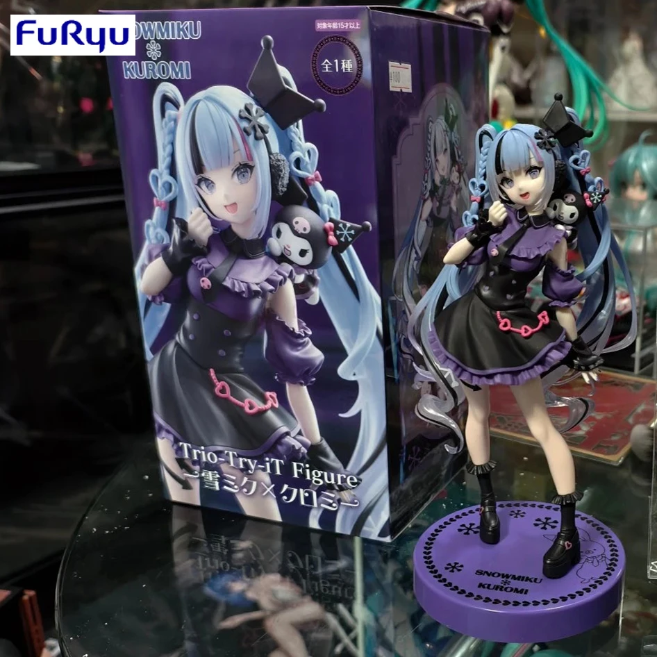 furyu-trio-try-it-figure-hatsune-miku-seires-snow-miku-x-kuromi-sanrio-pvc-19cm-anime-action-figures-model-toy