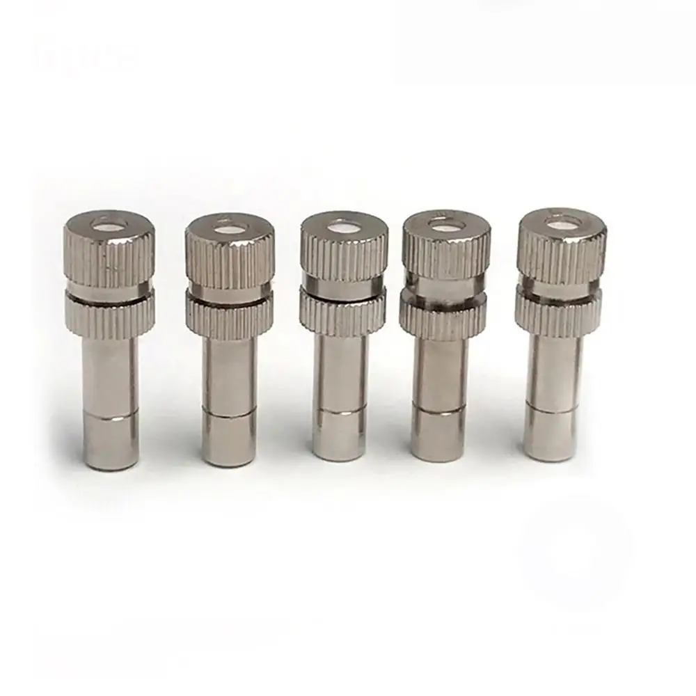 1/5Pcs Quick Pushing Atomizing Misting Nozzle Gardening Irrigation Parts 8mm Water Irrigation Sprinkler 0.15-0.8mm Low Pressure