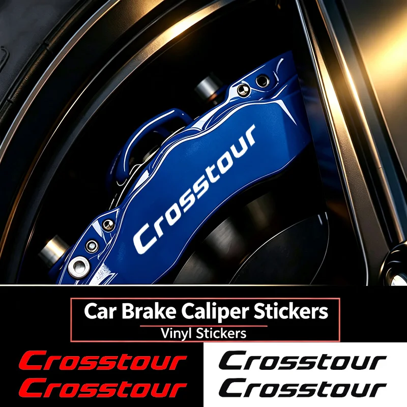 6pcs Waterproof Car Brake Caliper Sticker for Honda Crosstuor Emblem Heat Resistant Wheel Hub Decorative Decals Accessories