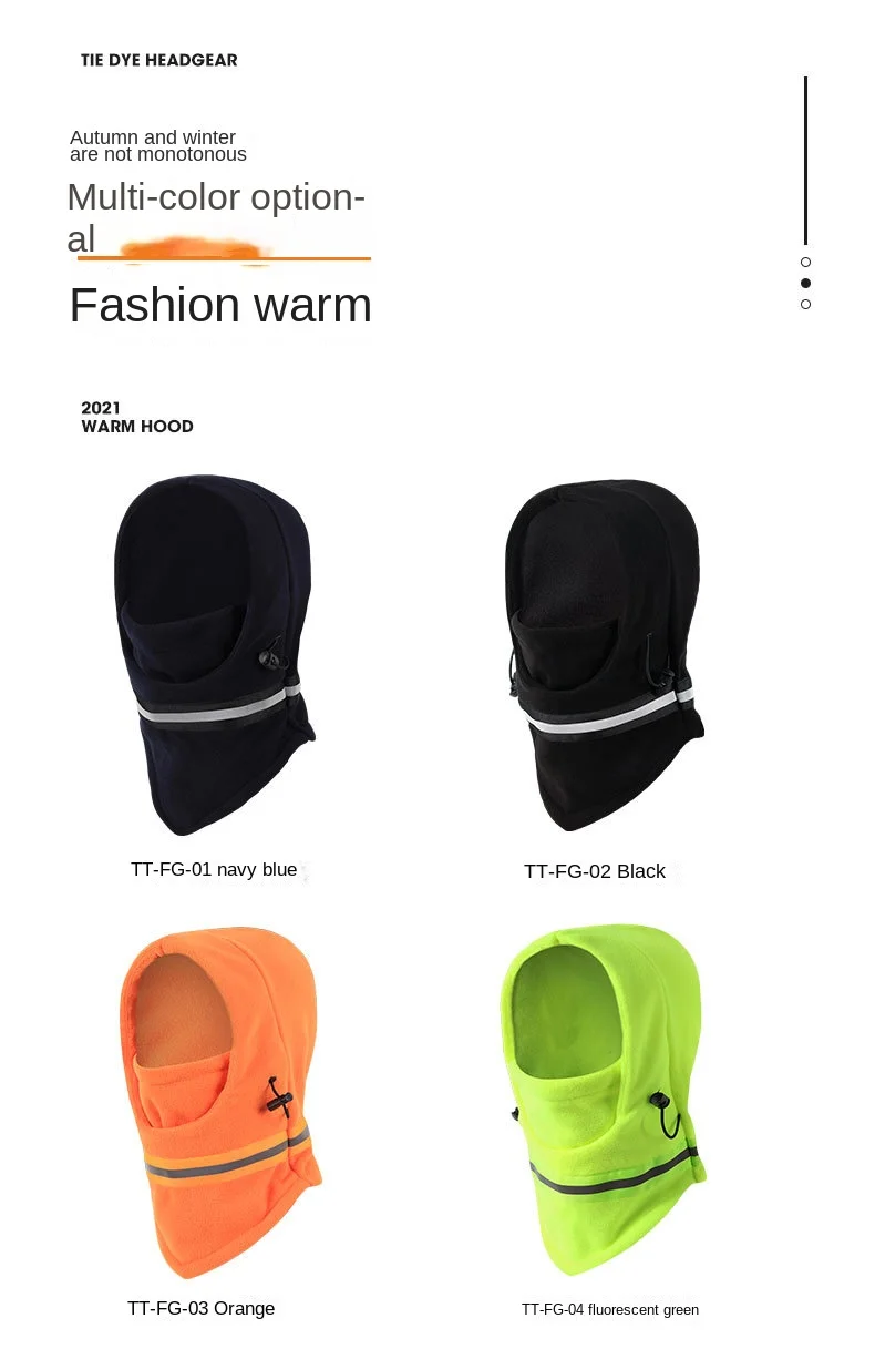 Männer HiGH Sichtbarkeit Reflektierende Winter Thermo Fleece Sturmhaube Maske Ski Motorrad Vollgesichtsmaske Halsabdeckung Winddicht – Detail 10