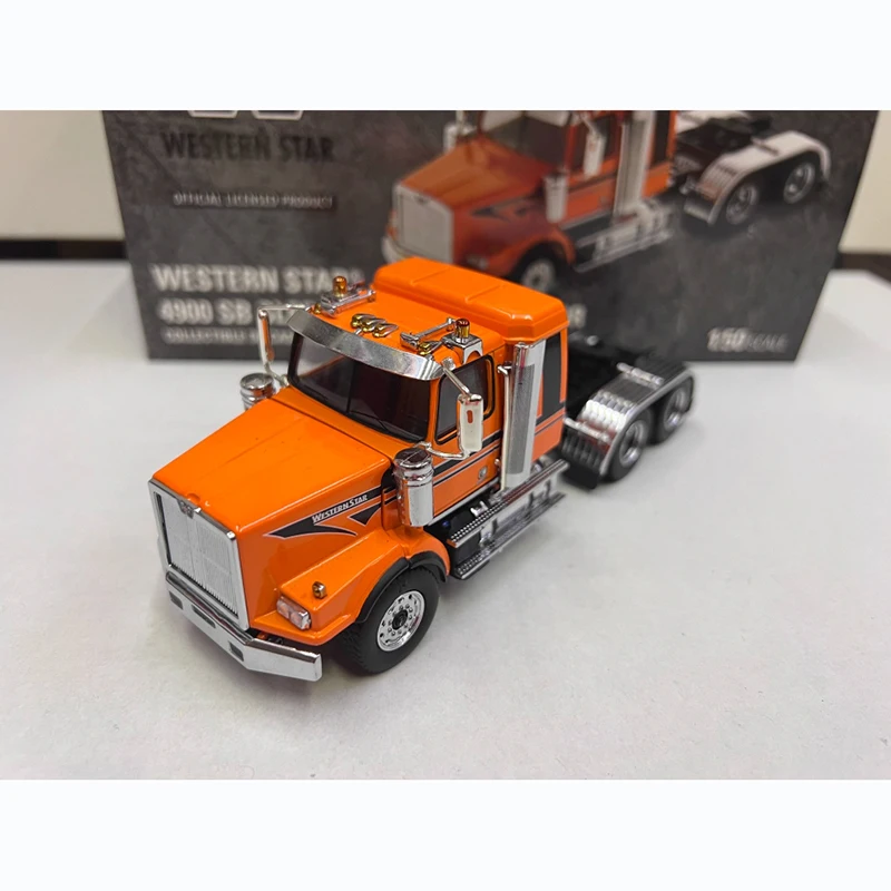 DM Diecast 1:50 Scale Western Star 4900 Tow Head Two Axle American Trailer Truck Alloy Model 71063 Collection Souvenir Display