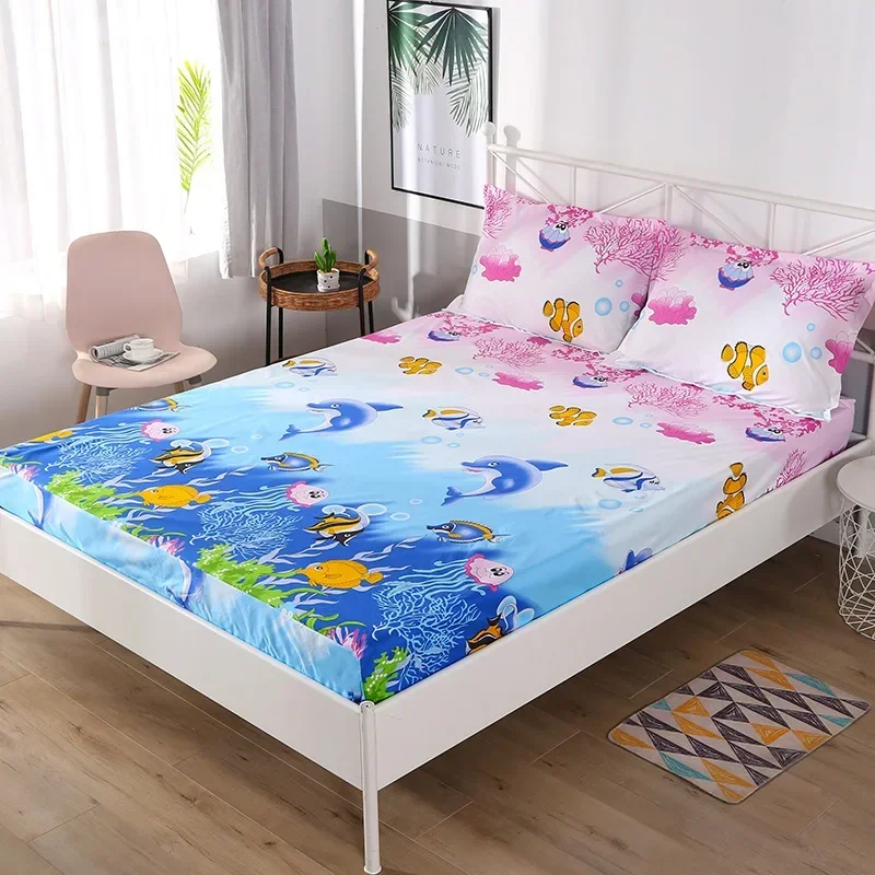 Printed waterproof mattress, solid color baby urine mattress cover, mattress cover protective bed cover