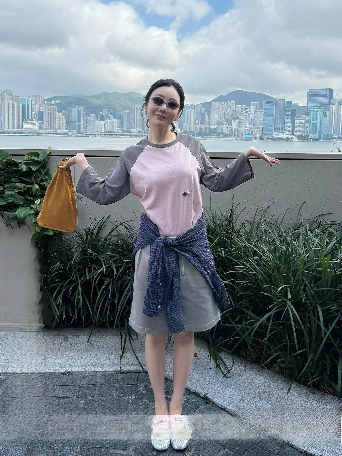 

Brand Short Sleeve T-Shirt with Shoulder Button Detail Casual Commute Style Cotton Blend Summer Top for Women