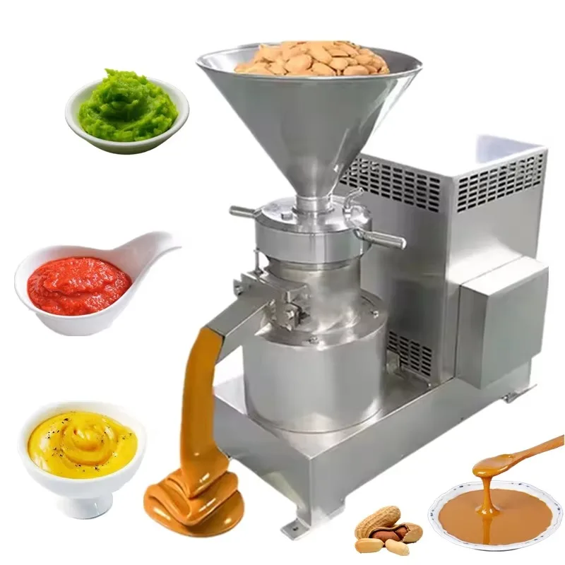 Tomato sauce making machine, puree chili sauce grinder, wet small colloid grinder, cashew nut peanut butter making machine