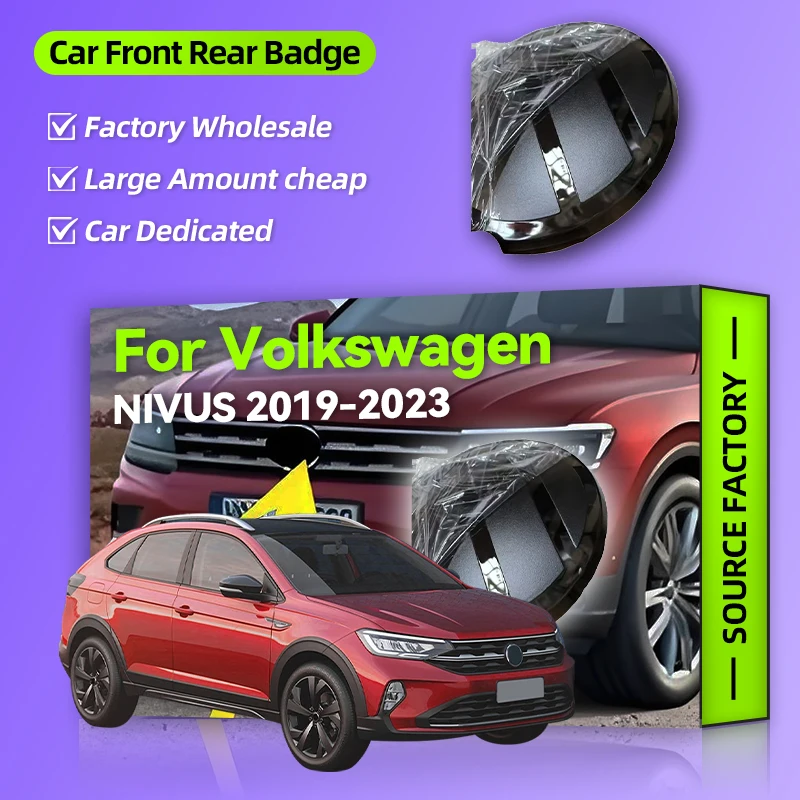 

2026 Горячие эмблемы, 2 шт., 137 мм, 90 мм, значок передней решетки автомобиля, задняя эмблема, крышка, наклейка с логотипом для Nivus 2019 2020 2021 2022 2023